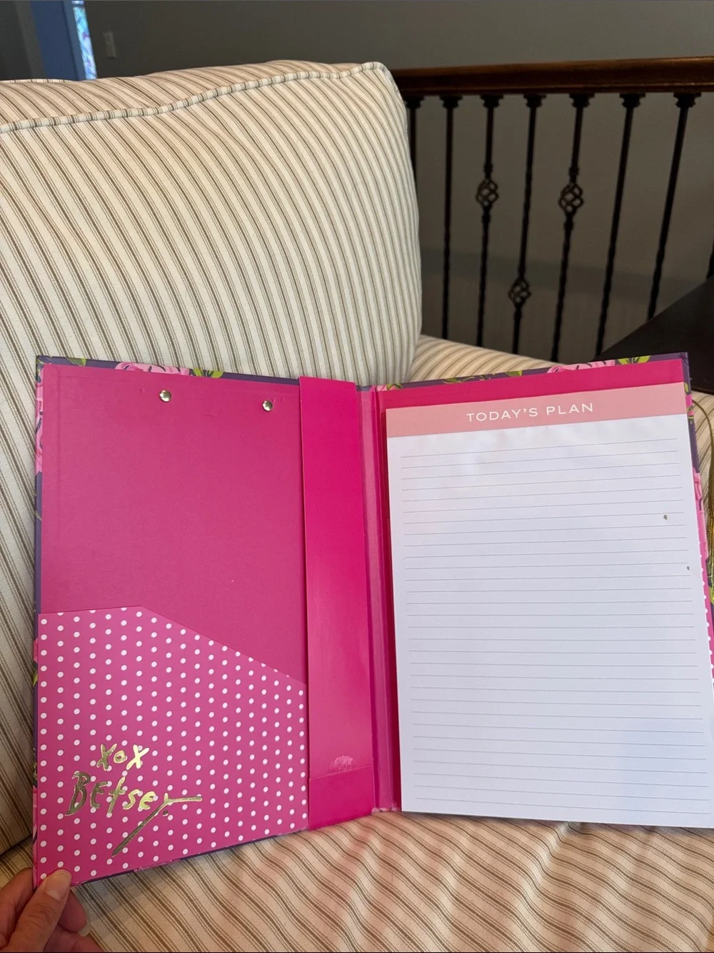 Betsey Johnson Purple Floral Clipboard Portfolio with Notepad and Pen NWOT